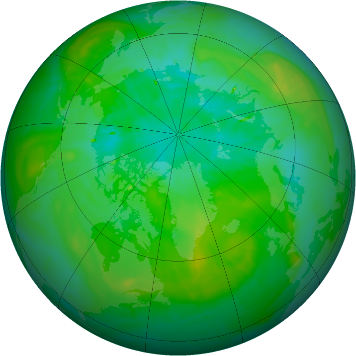 Arctic ozone map for 08 August 2015